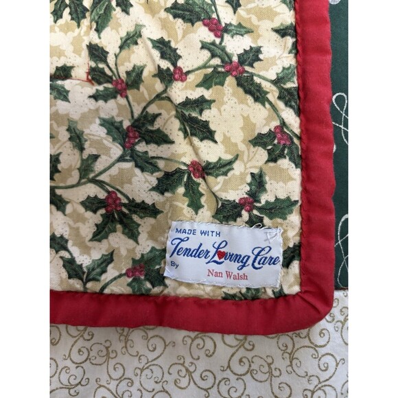 HANDMADE Christmas Vintage LAP Quilt Throw 62”x40” WALLHANGING‎ Patchwork - Picture 8 of 8